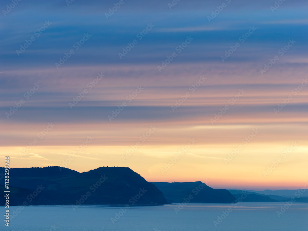 Winter morning captures looking east along the jurassic coastline from Charmouth to West Bay in Dorset Winter morning captures looking east along the jurassic coastline from Charmouth to West Bay in Dorset