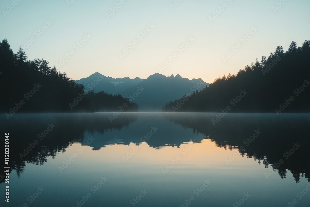 Fototapeta premium A serene lake with mountains in the background