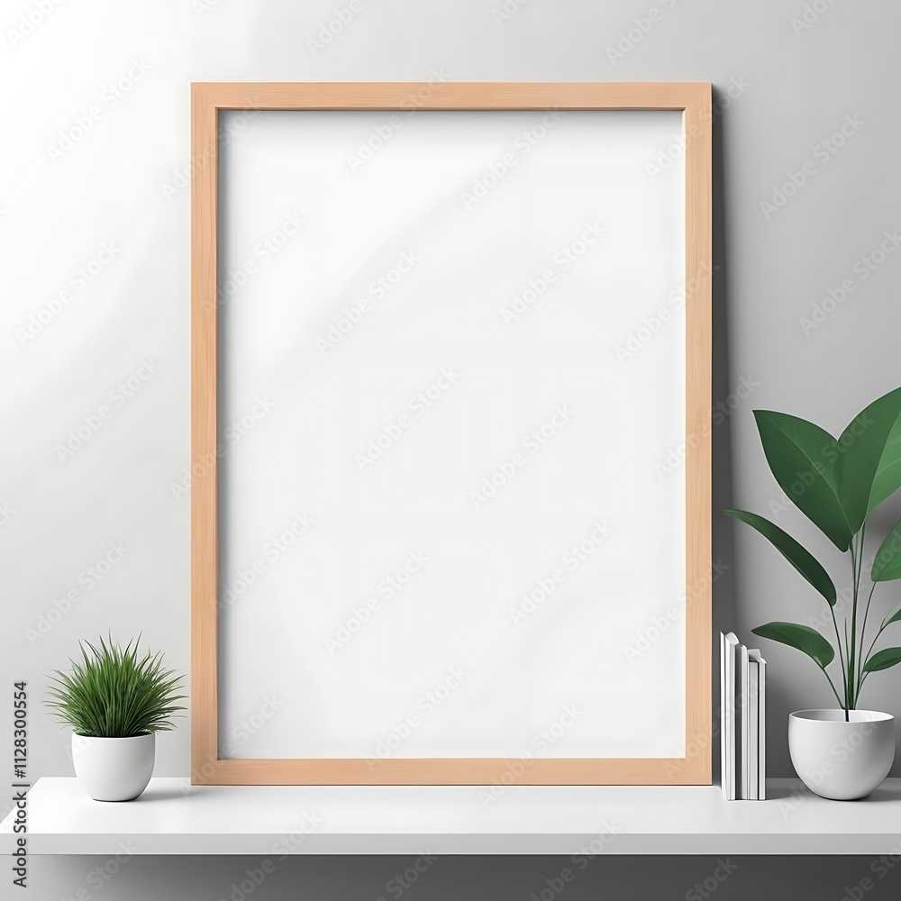 Blank Picture Frame Mockup on Wall in Modern Interior, Artwork Template Mockup in Interior Design, Wooden Picture Frame Mockup on White Wall Minimalist – Pro Photo Blank Picture Frame Mockup on Wall in Modern Interior, Artwork Template Mockup in Interior Design, Wooden Picture Frame Mockup on White Wall Minimalist – Pro Photo