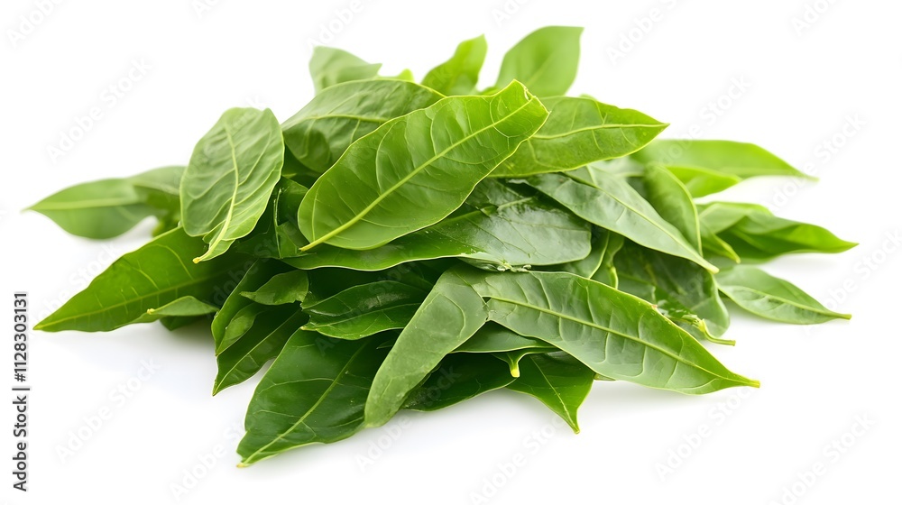 Chopped Curry Leaf isolated in white background Chopped Curry Leaf isolated in white background