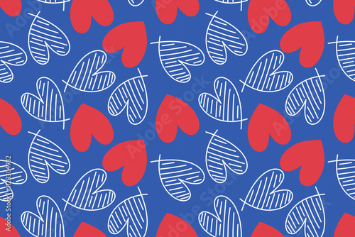 valentine day,  valentine seamless pattern with hearts design for fabric, cotton, wallpaper, satin, carpet.
