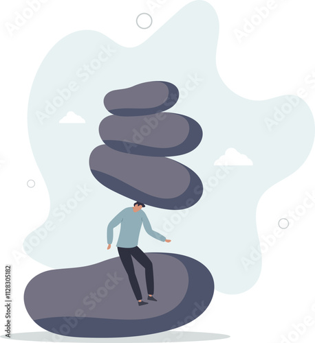 Burden, obligation to pay off, heavy stress problem or difficulty,flat characters.
