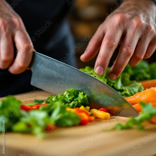 The Preparation of Fresh Ingredients in a Culinary Setting to Create Delicious Dishes