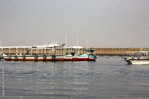 Obraz na płótnie Small harbor on Nile near Aswan w salonie