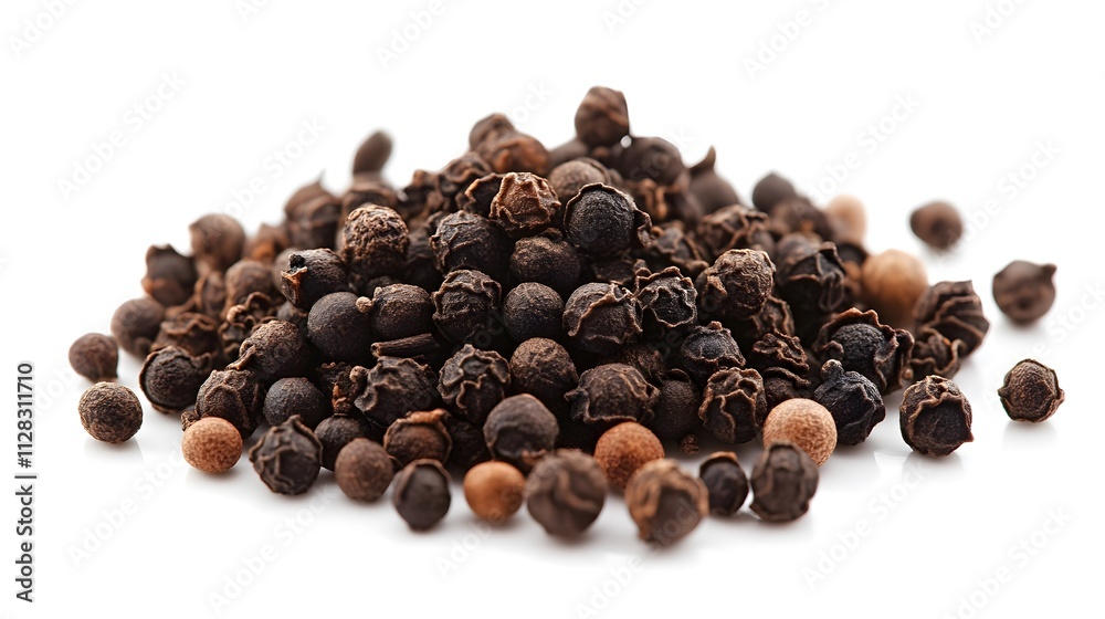 Chopped Black Pepper isolated in white background Chopped Black Pepper isolated in white background