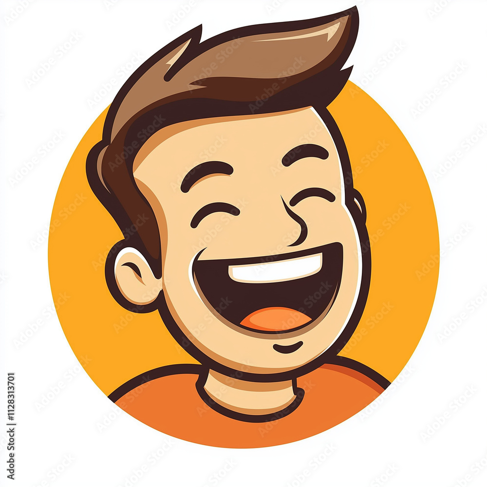 Vector logo illustration character face laugh Vector logo illustration character face laugh