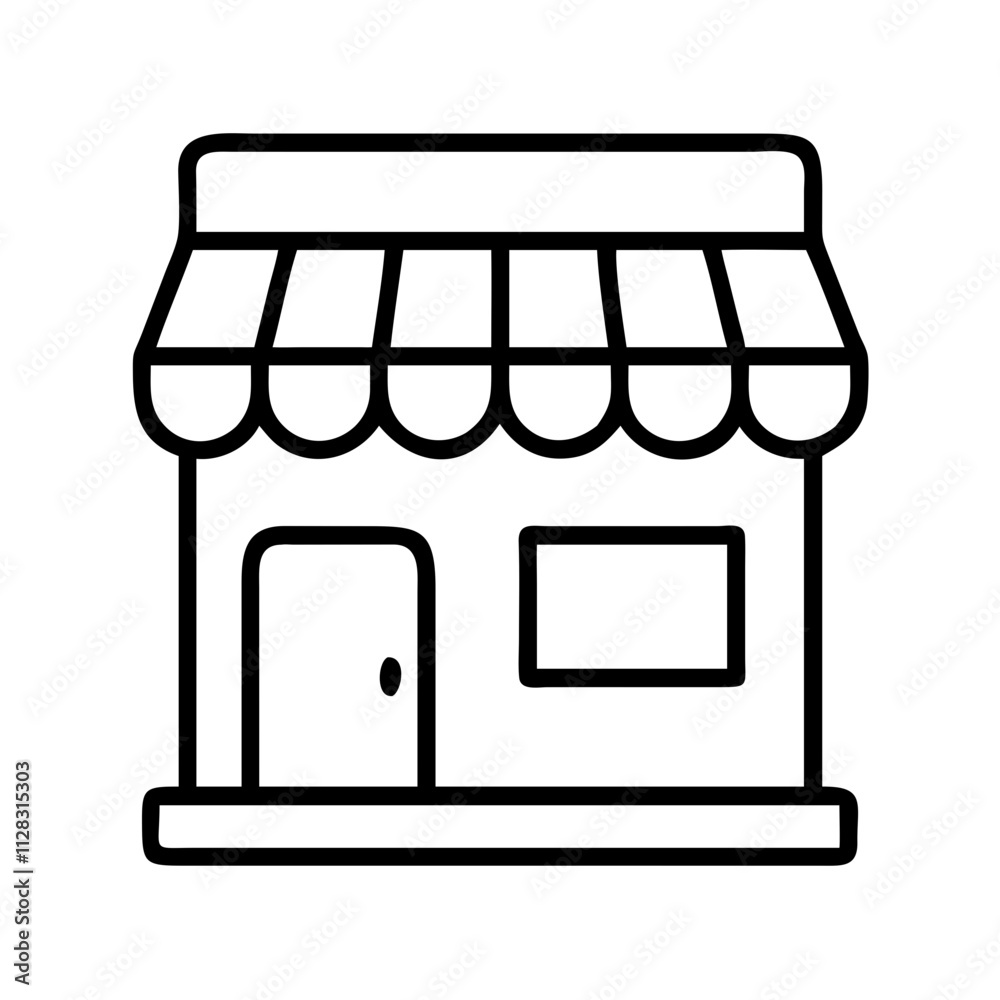 storefront icon, shopping vector icon, ecommerce vector icon - black outline icon of storefront symbolizing social media, Shopping and E-commerce in simple design. storefront icon, shopping vector icon, ecommerce vector icon - black outline icon of storefront symbolizing social media, Shopping and E-commerce in simple design.