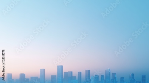 futuristic city skyline with glowing buildings powered by renewable energy sources under twilight sky