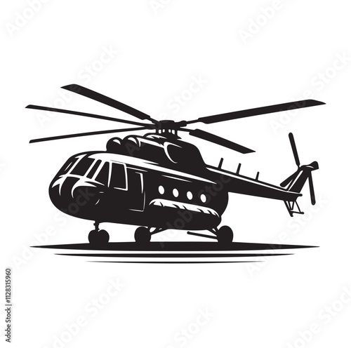 Helicopter silhouette vector illustration