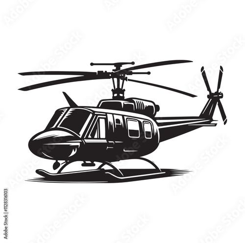 Helicopter silhouette vector illustration