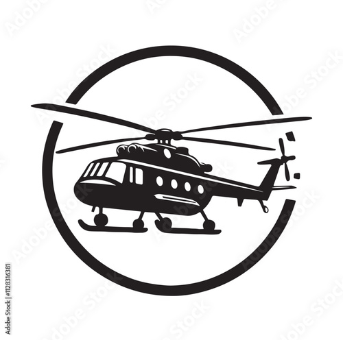 Helicopter silhouette vector illustration