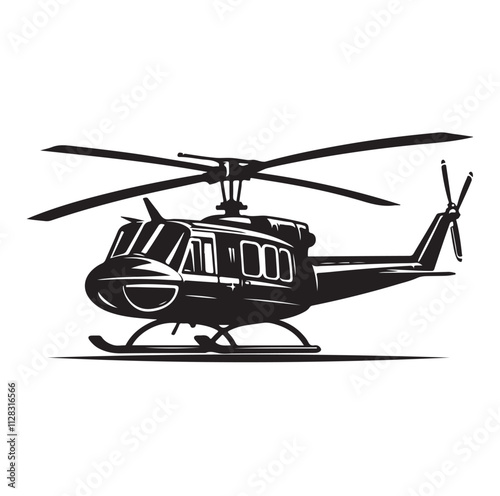 Helicopter silhouette vector illustration