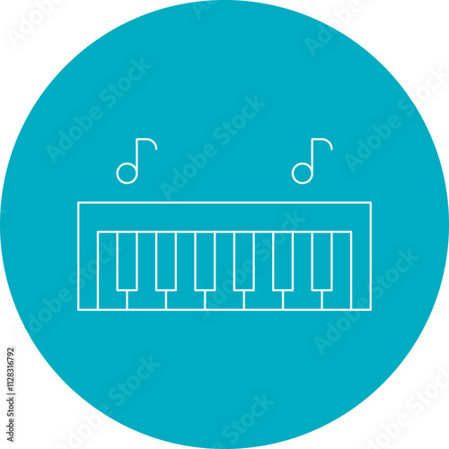 Piano icon single vector illustration
