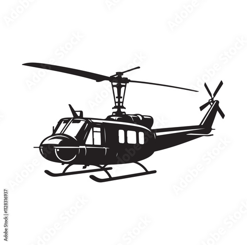 Helicopter silhouette vector illustration