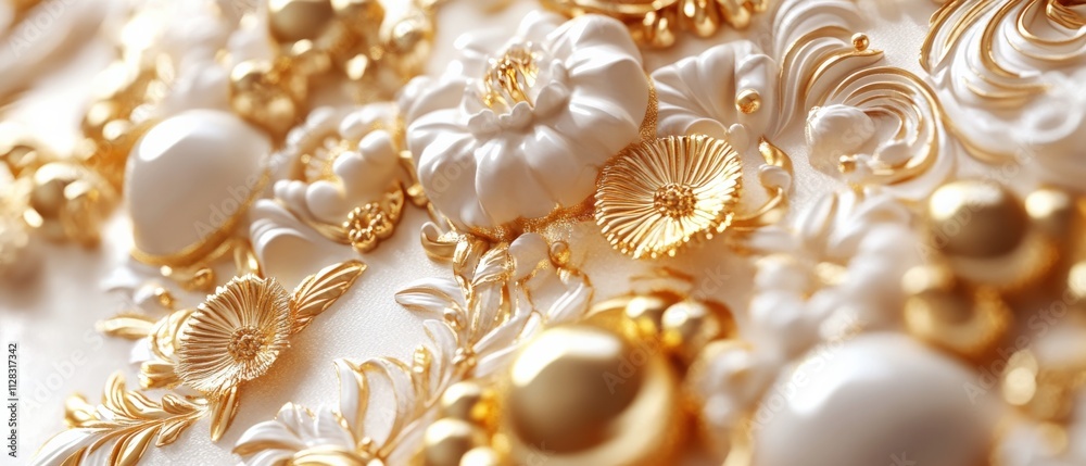 elegant gold and white decorative elements for luxurious design elegant gold and white decorative elements for luxurious design