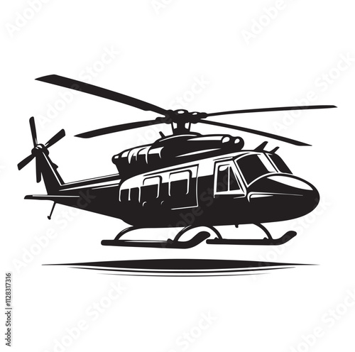 Helicopter silhouette vector illustration