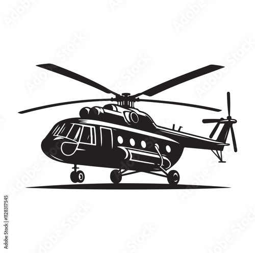 Helicopter silhouette vector illustration