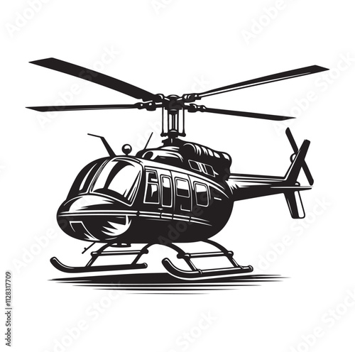 Helicopter silhouette vector illustration