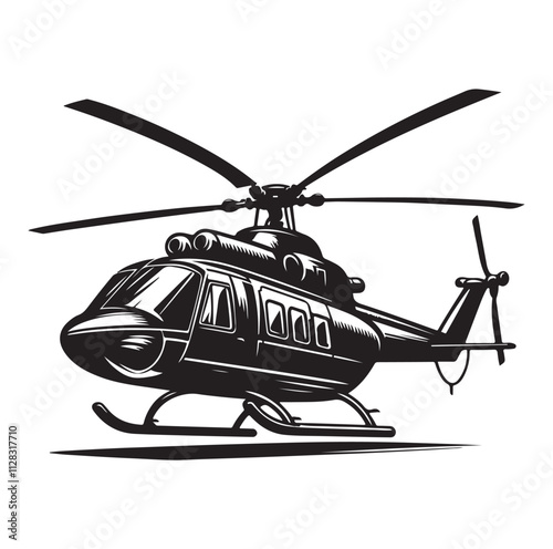 Helicopter silhouette vector illustration