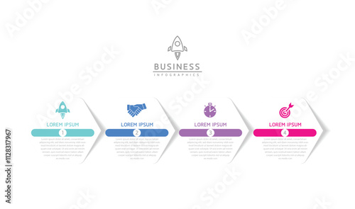 Vector business Presentation Connecting Steps Infographic Template
