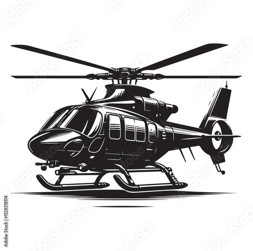 Helicopter silhouette vector illustration