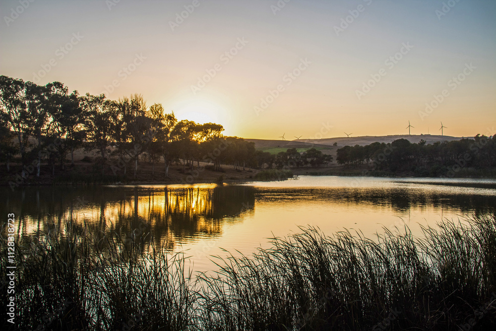 Sunset Serenity: Mountain Lake at Dusk Sunset Serenity: Mountain Lake at Dusk