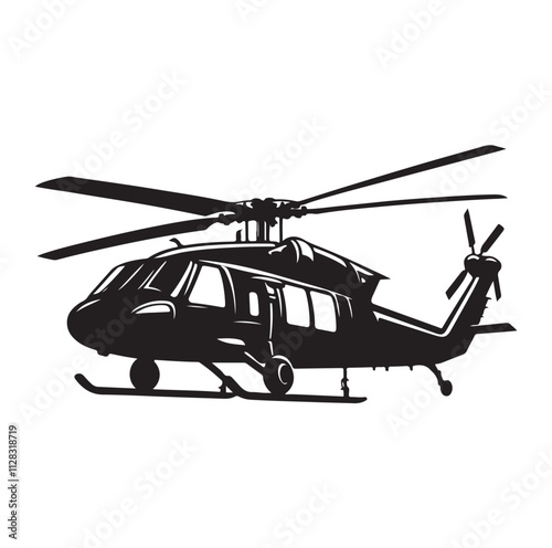 Helicopter silhouette vector illustration