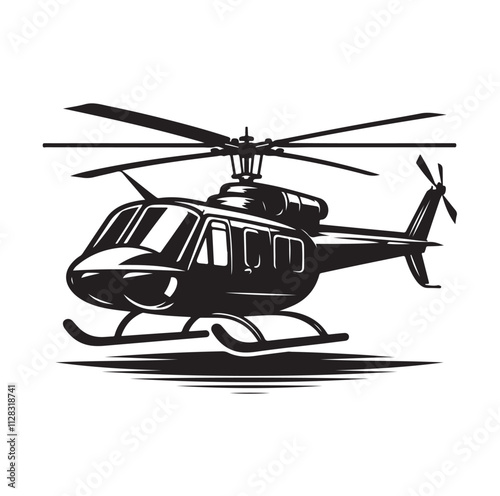 Helicopter silhouette vector illustration