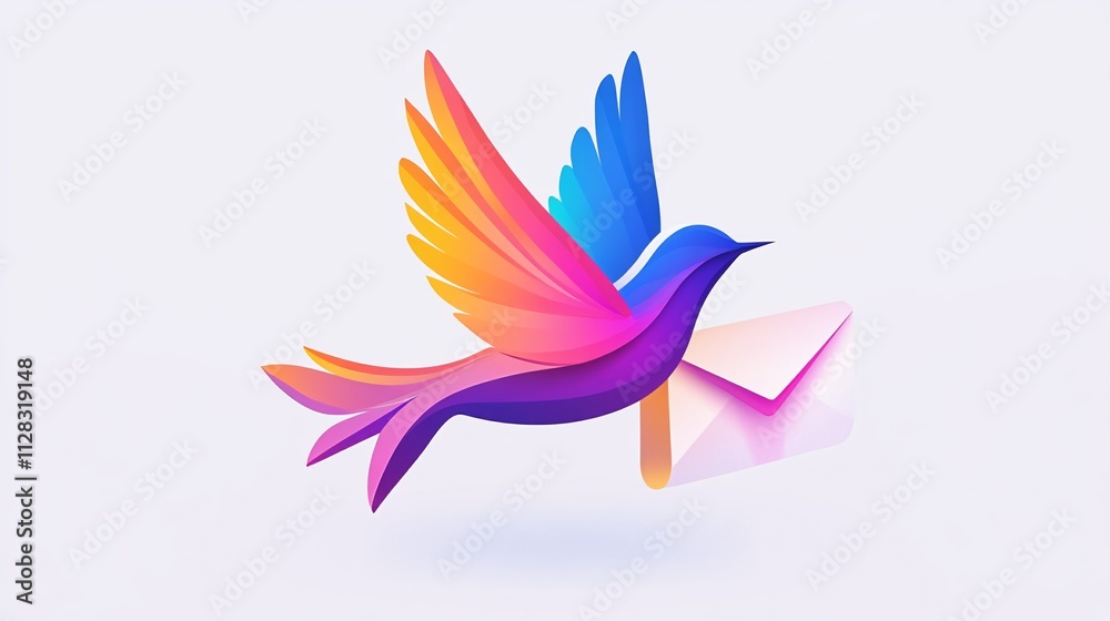 Fototapeta premium Email Bird Transformation