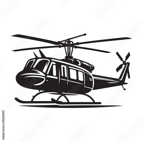 Helicopter silhouette vector illustration