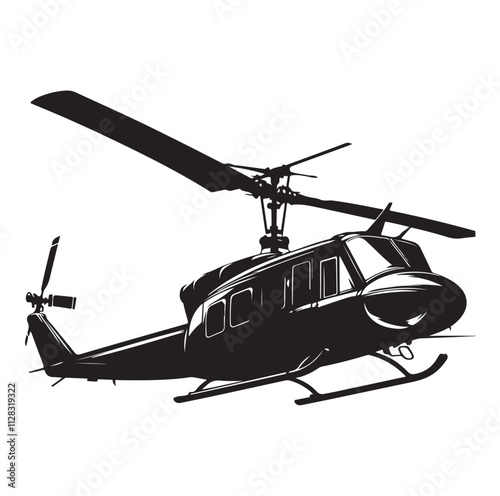 Helicopter silhouette vector illustration