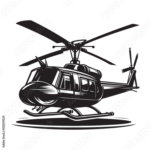 Helicopter silhouette vector illustration