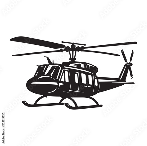 Helicopter silhouette vector illustration