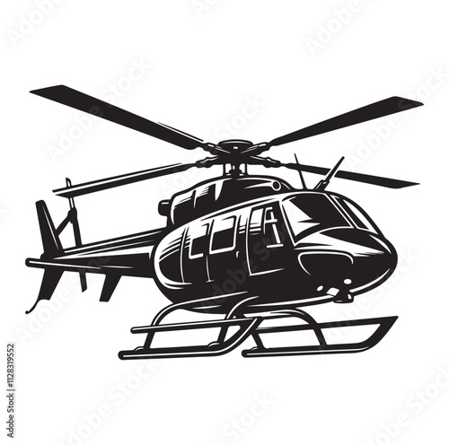 Helicopter silhouette vector illustration