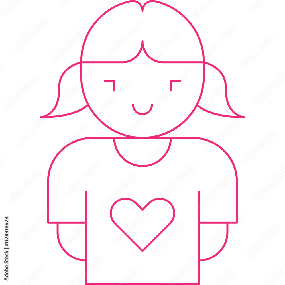 Girl icon single vector illustration Girl icon single vector illustration