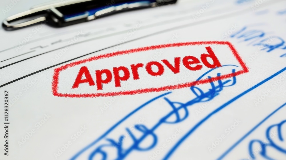 A close-up image of a document featuring a bold red A close-up image of a document featuring a bold red