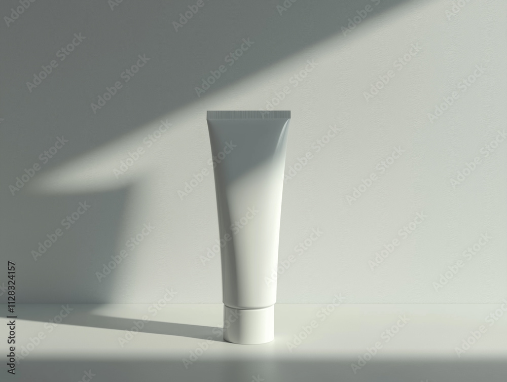 Minimalistic White Skincare Tube with Clean Design, Ideal for Cream, Lotion, or Serum, Isolated on Neutral Background, Perfect for Beauty and Personal Care Branding or Product Packaging Minimalistic White Skincare Tube with Clean Design, Ideal for Cream, Lotion, or Serum, Isolated on Neutral Background, Perfect for Beauty and Personal Care Branding or Product Packaging