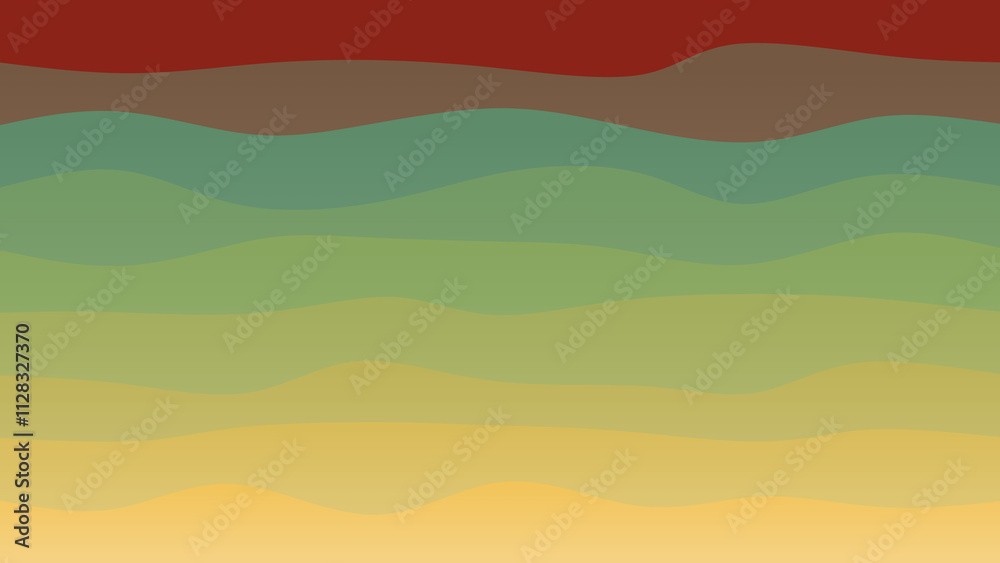 Fototapeta premium Brown, yellow and olive coloured wave patterned background with a flowing design