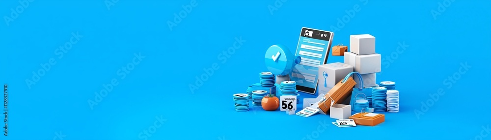 Obraz premium Digital tax submission forms on a smartphone screen with payment status highlighted