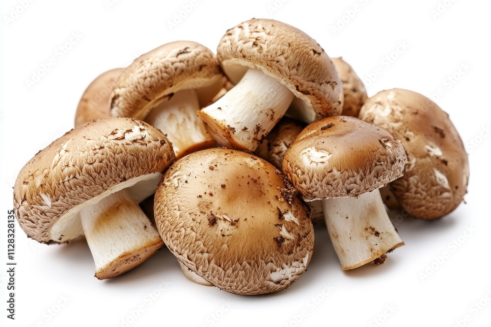 A pile of fresh brown mushrooms, earthy tones. Perfect for recipes, cooking blogs, or healthy eating themes.