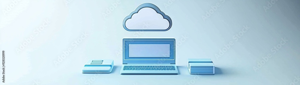 tax submission records being digitized, scanning device and cloud upload icons, clean and futuristic style tax submission records being digitized, scanning device and cloud upload icons, clean and futuristic style