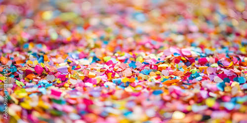 Colorful Confetti Close Up on Celebration Table