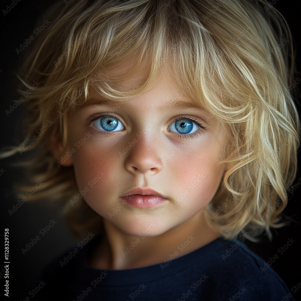 adorable child with striking blue eyes and tousled hair adorable child with striking blue eyes and tousled hair