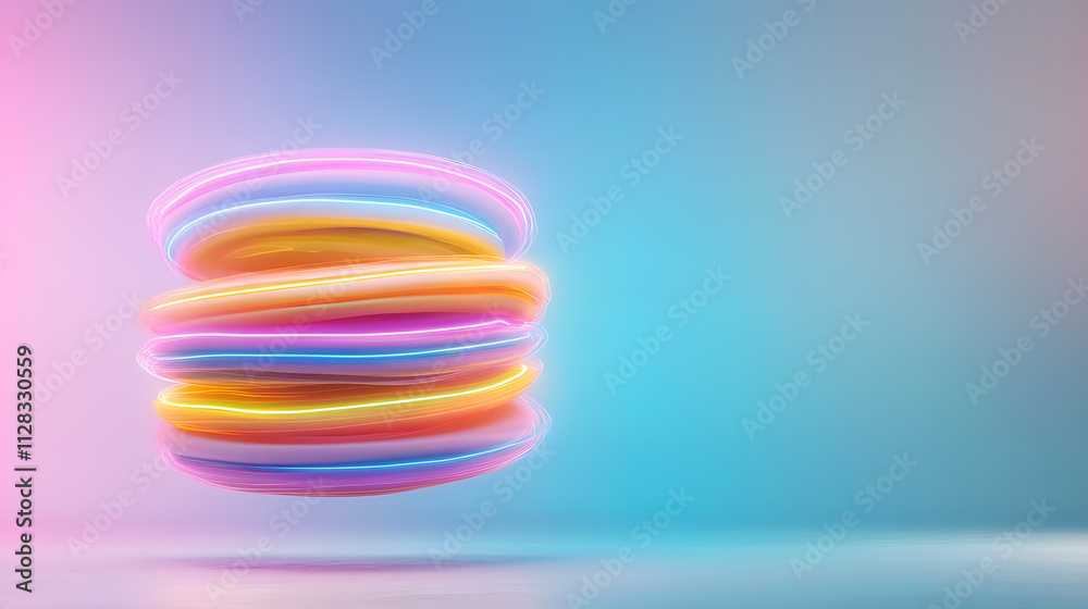 Dynamic neon spirals digital space 3d animation vibrant colors isolated view modern art concept Dynamic neon spirals digital space 3d animation vibrant colors isolated view modern art concept