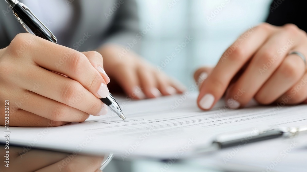 A close-up of hands writing on paper, highlighting a collaborative effort in a professional setting. A close-up of hands writing on paper, highlighting a collaborative effort in a professional setting.