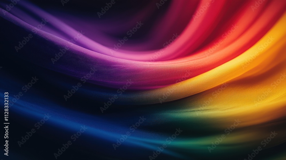 Vibrant Flowing Fabric with Gradient Colors in Soft Light Vibrant Flowing Fabric with Gradient Colors in Soft Light