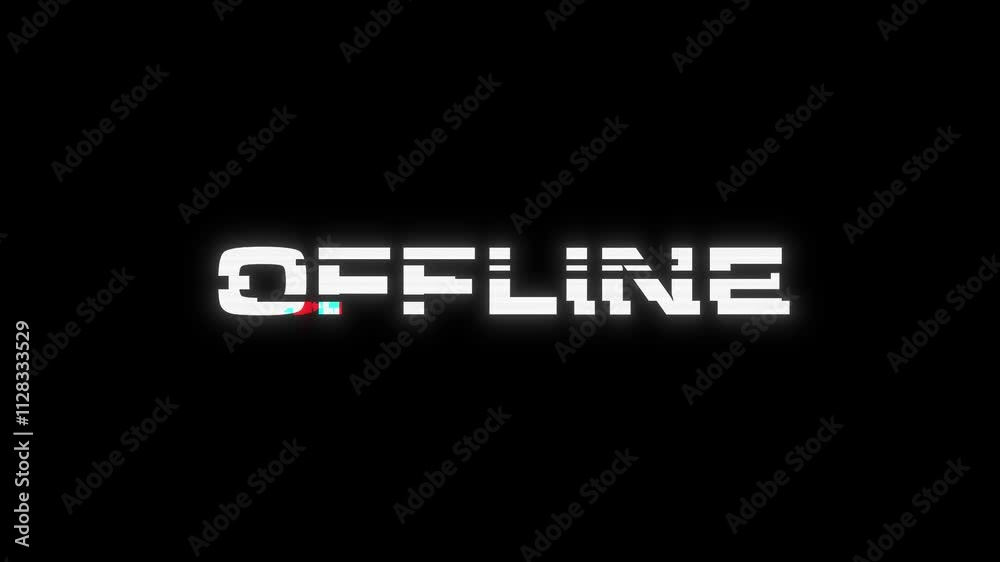 OFFLINE glitch banner. Glitch Effect OFFLINE.