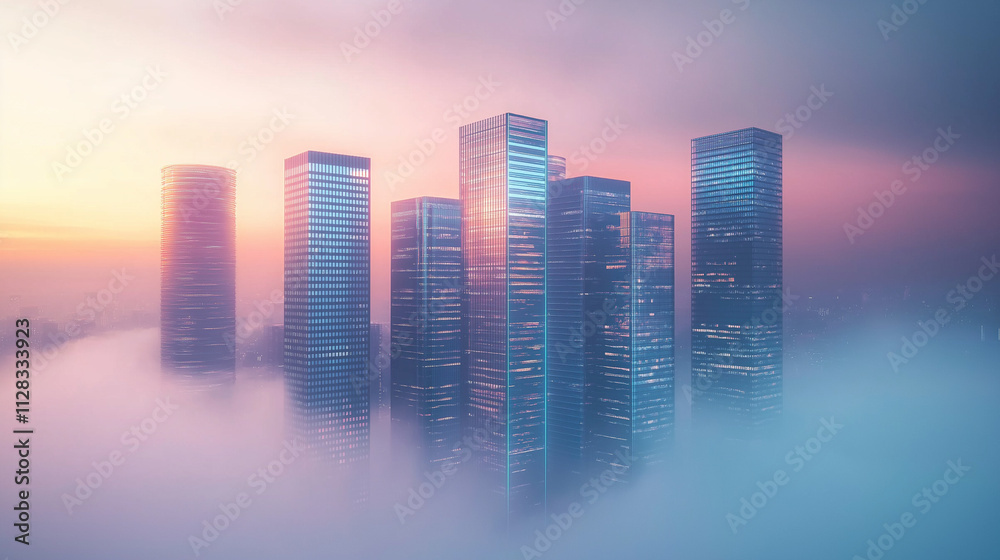 Digital Towers in a Twilight Fog A Vision of the Future Digital Towers in a Twilight Fog A Vision of the Future