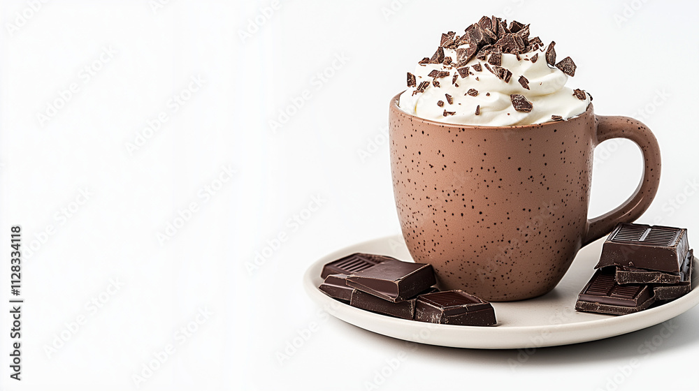 Fototapeta premium Gourmet Hot Cocoa with Creamy Toppings and Luxurious Presentation