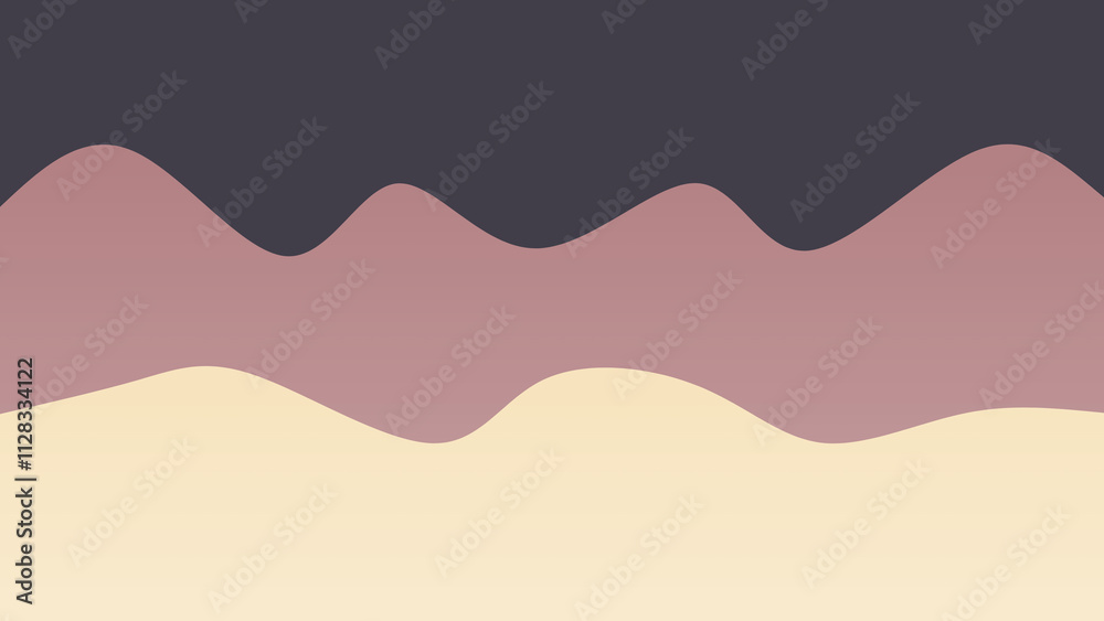 Purple and cream coloured wave patterned background with a flowing design Purple and cream coloured wave patterned background with a flowing design